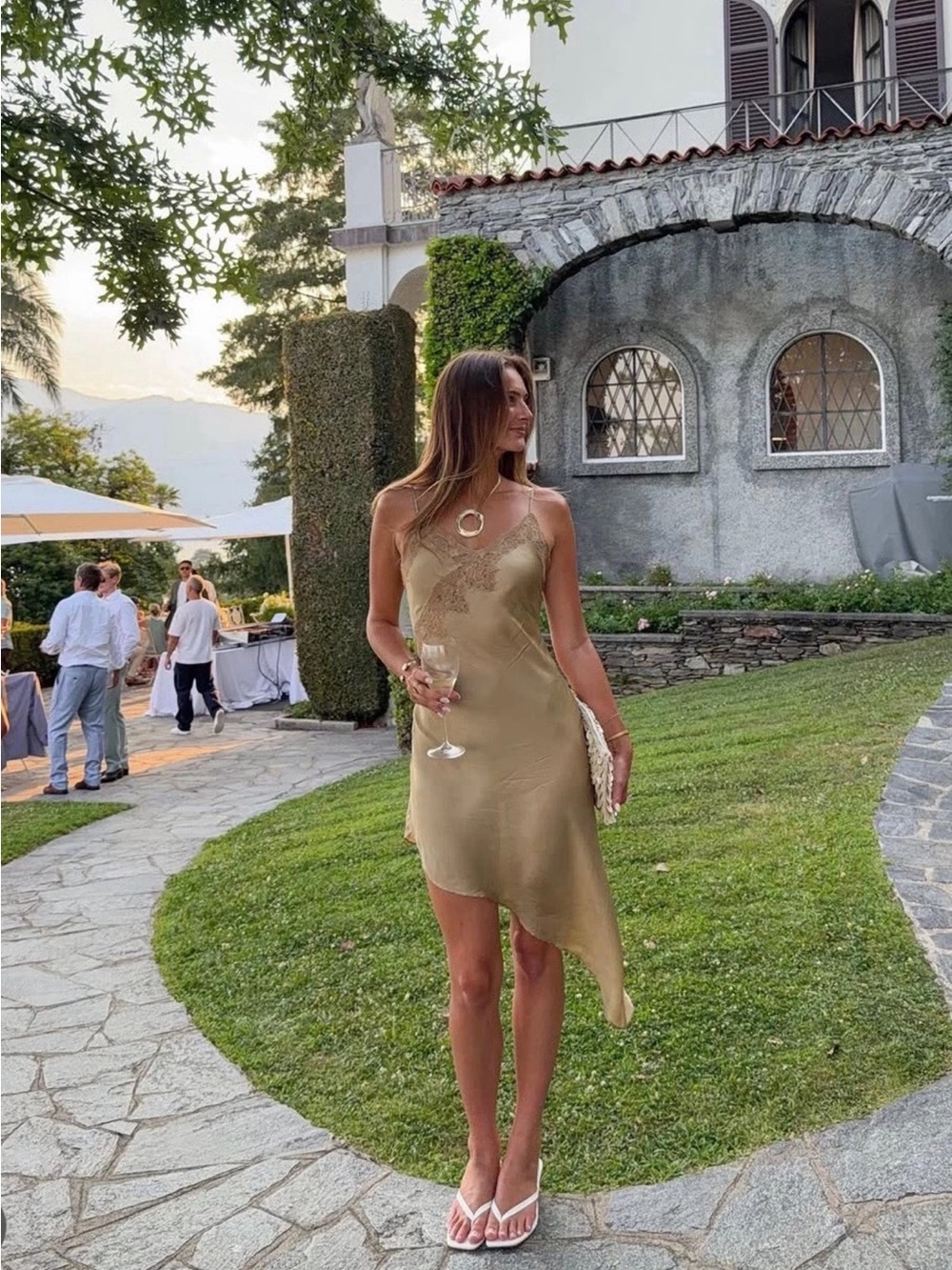 ZARA ASYMMETRIC SATIN DRESS